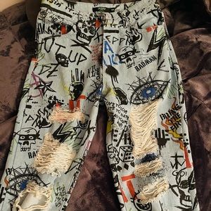 ❌SOLD❌ Jaded London Graffiti jeans